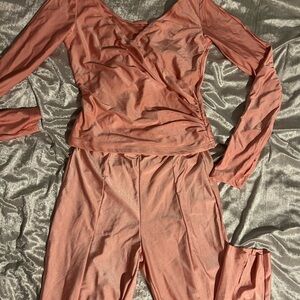 Pink Long Sleeve Pant Set